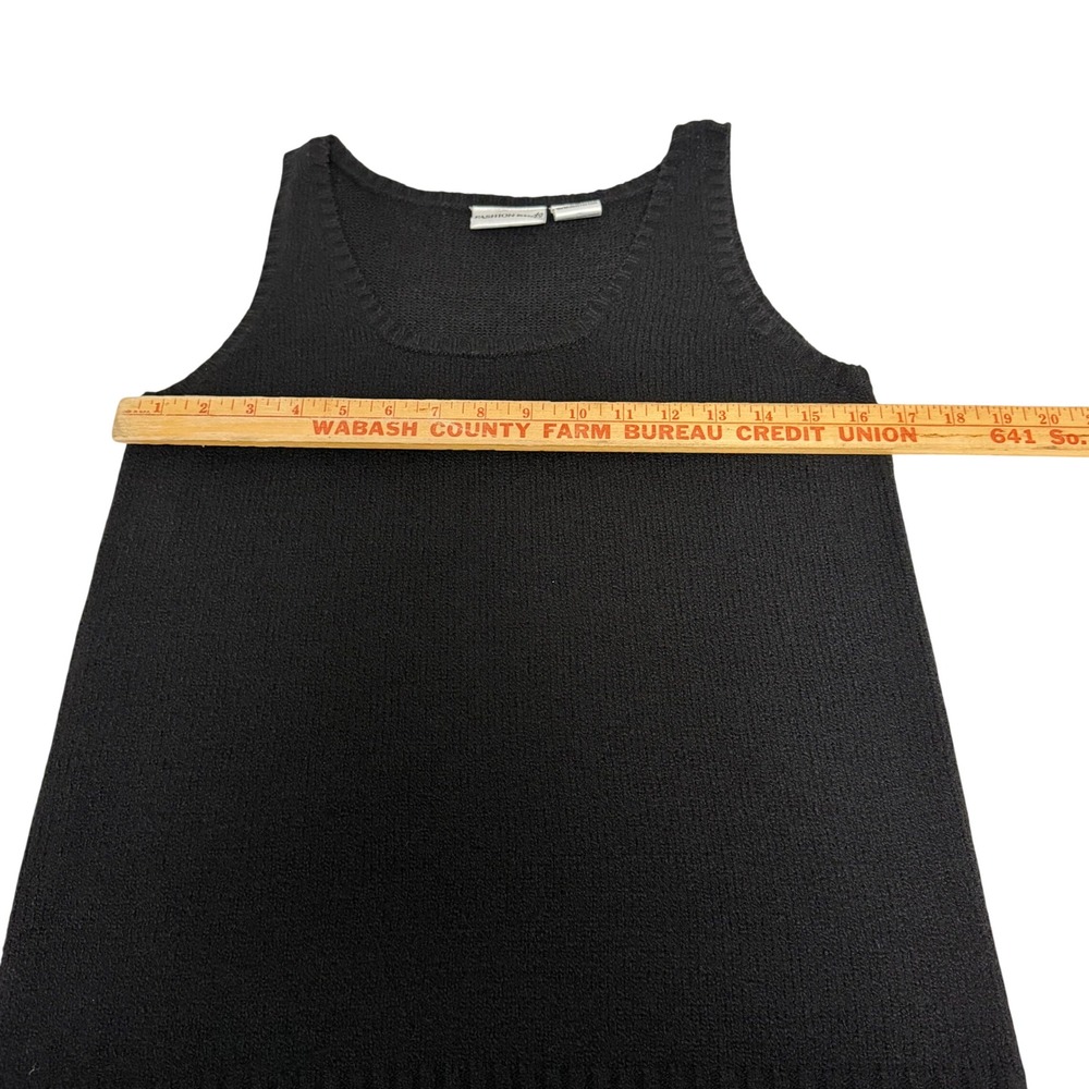 Fashion Bug Womens Medium Black Knit Sweater Tank Top Sleeveless Scoop Neck 90s - Picture 3 of 5